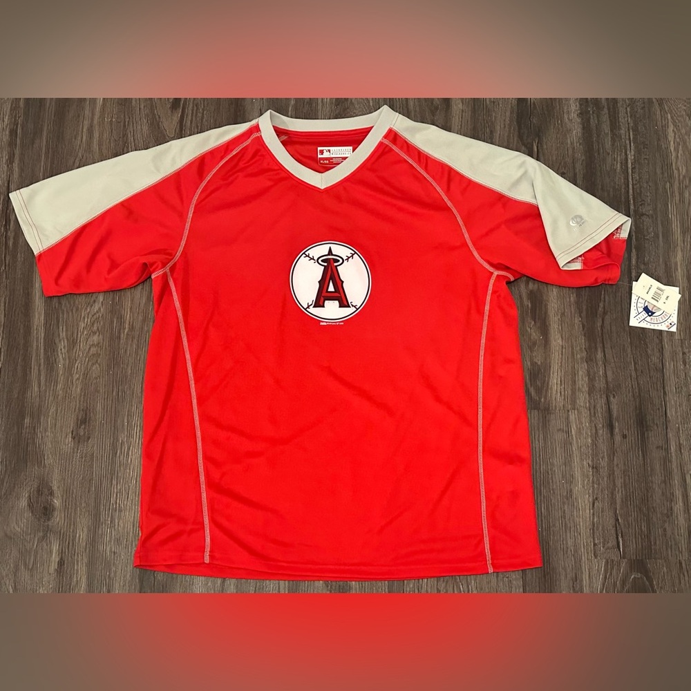 NWT Vintage Men’s True Fan Los Angeles Angels Red Jersey Performance Shirt - XL